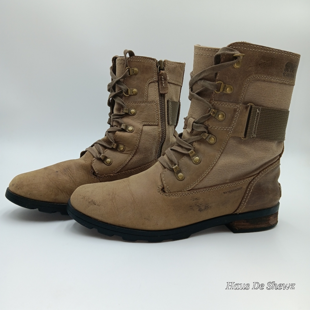 Sorel Emelie Conquest waterproof boots Olive 9.5